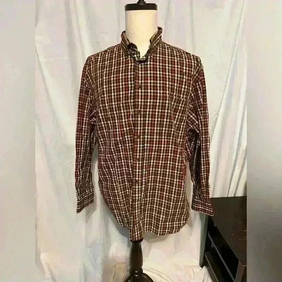 Round tree And Yorke Men’s 100% Cotton Plaid Button Down. Sz XL. Long Sleeve - Picture 2 of 6